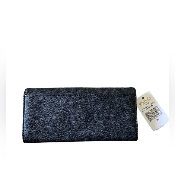 New! Michael Kors Fulton Continental Clutch Black Wallet - Picture 3 of 5